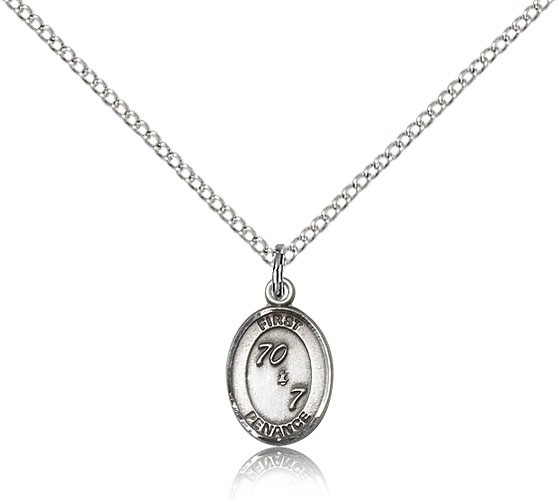 First Penance Medal, Sterling Silver - 18" 1.2mm Sterling Silver Chain + Clasp