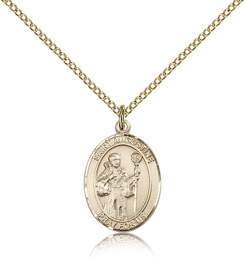 St. Augustine Medal, Gold Filled, Medium - Gold-tone