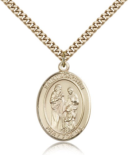 St. Joachim Medal, Gold Filled, Large - 24" 2.4mm Gold Plated Chain + Clasp