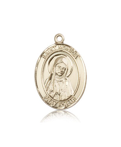St. Monica Medal, 14 Karat Gold, Large - 14 KT Yellow Gold