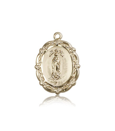 Our Lady of Guadalupe Medal, 14 Karat Gold - 14 KT Yellow Gold