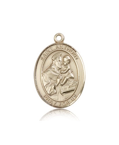 St. Anthony of Padua Medal, 14 Karat Gold, Large - 14 KT Yellow Gold