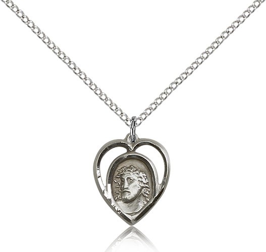 Ecce Homo Medal, Sterling Silver - 18" 1.2mm Sterling Silver Chain + Clasp