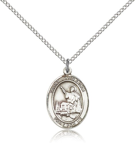 St. John Licci Medal, Sterling Silver, Medium - 18" 1.2mm Sterling Silver Chain + Clasp