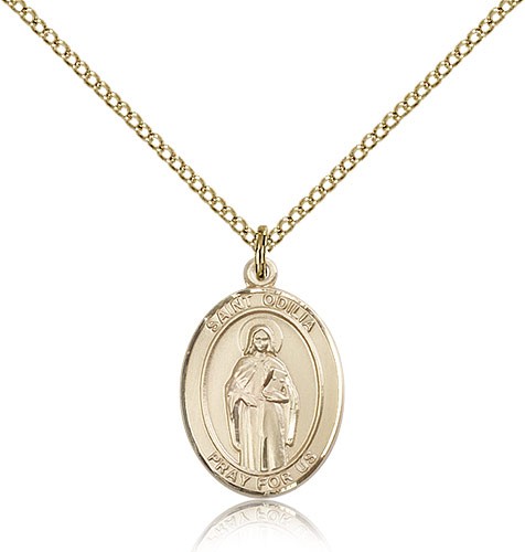 St. Odilia Medal, Gold Filled, Medium - Gold-tone