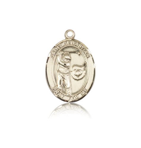 St. Sebastian Golf Medal, 14 Karat Gold, Medium - 14 KT Yellow Gold