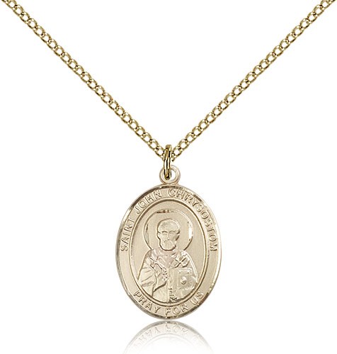 St. John Chrysostom Medal, Gold Filled, Medium - Gold-tone