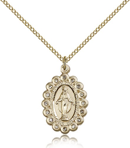 Miraculous Medal, Gold Filled - Gold-tone