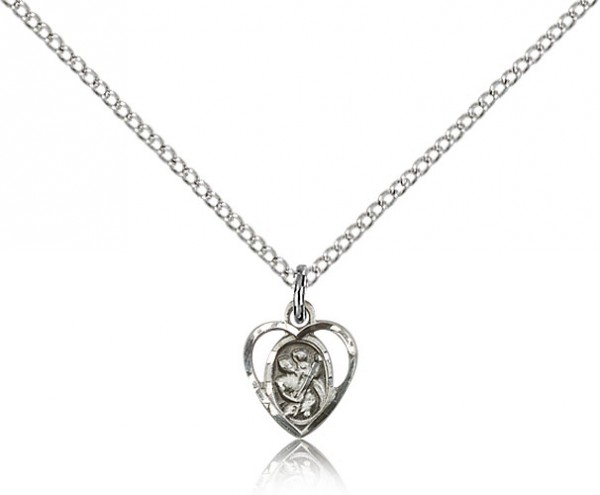 St. Christopher Medal, Sterling Silver - 18" 1.2mm Sterling Silver Chain + Clasp