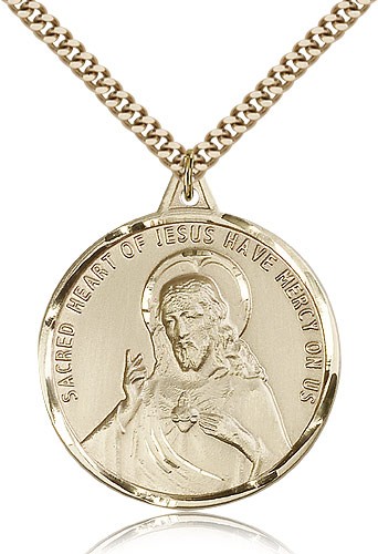 Scapular Medal, Gold Filled - 24" 2.4mm Gold Plated Endless Chain