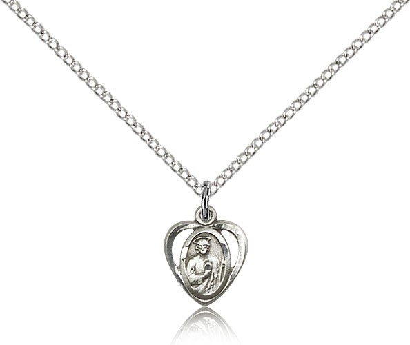 St. Jude Medal, Sterling Silver - 18" 1.2mm Sterling Silver Chain + Clasp