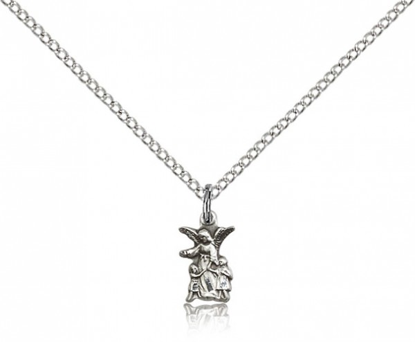 Littlest Angel Medal, Sterling Silver - 18" 1.2mm Sterling Silver Chain + Clasp