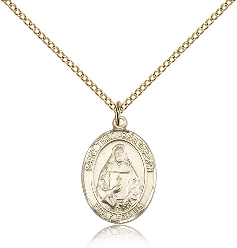 St. Theodore Guerin Medal, Gold Filled, Medium - Gold-tone