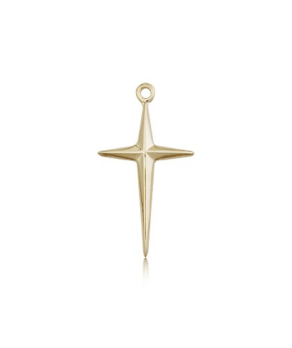 Cross Pendant, 14 Karat Gold - 14 KT Yellow Gold