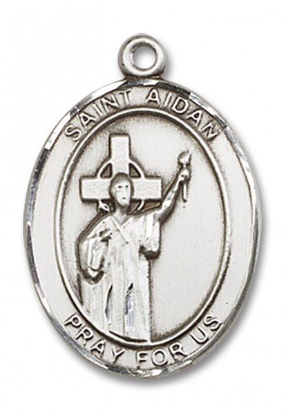 St. Aidan of Lindesfarne Medal, Sterling Silver, Large - No Chain