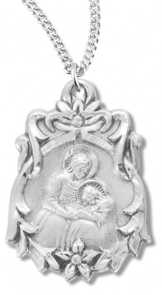 Women's St. Anne Necklace, Sterling  Silver with Chain Options - 18" 2.2mm Stainless Steel Chain + Clasp