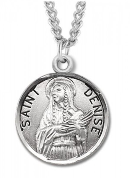 Women's St. Denise Necklace Round Sterling Silver with Chain Options - 20" 2.2mm Stainless Steel Chain with Clasp