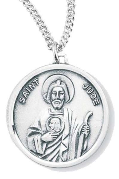 Women's St. Jude Necklace, Sterling Silver with Chain Options - 18" 1.8mm Sterling Silver Chain + Clasp