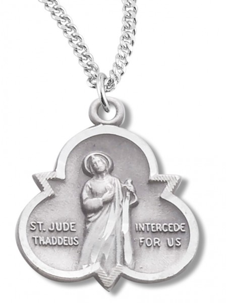 Women's St. Jude Trinity Necklace, Sterling Silver with Chain Options - 20" 1.8mm Sterling Silver Chain + Clasp