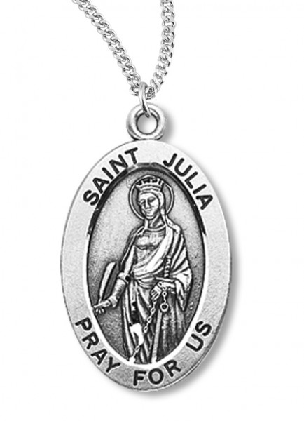 Women's St. Julia Necklace Oval Sterling Silver with Chain Options - 20" 2.2mm Stainless Steel Chain with Clasp