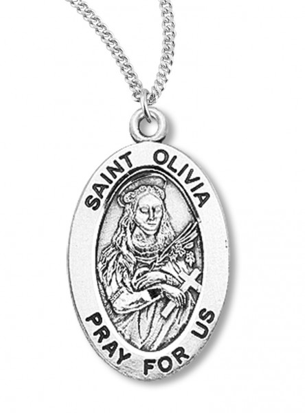 Women's St. Patricia Necklace Oval Sterling Silver with Chain Options - 20" 1.8mm Sterling Silver Chain + Clasp