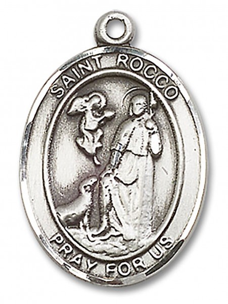St. Rocco Medal, Sterling Silver, Large - No Chain