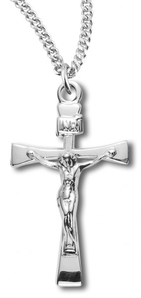 Women's Modern Maltese Crucifix Necklace, Sterling Silver with Chain Options - 18" 1.8mm Sterling Silver Chain + Clasp