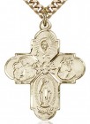4 Way Cross Pendant, Gold Filled