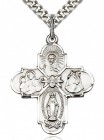 4 Way Cross Pendant, Sterling Silver