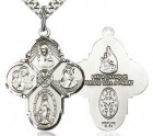 4 Way Cross Pendant, Sterling Silver