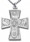 Men's Sterling Silver Maltese Tip 4 Way Cross Necklace with Chain Options