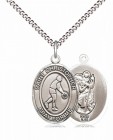 Boy's Pewter Oval St. Christopher Basketball Medal