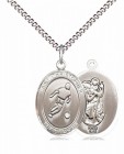 Boy's Pewter Oval St. Christopher Soccer Medal