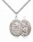 Boy's Pewter Oval St. Christopher Swimming Medal