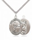 Boy's Pewter Oval St. Christopher Tennis Medal