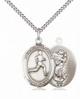 Boy's Pewter Oval St. Christopher Track and Field Medal