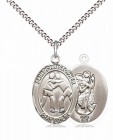 Boy's Pewter Oval St. Christopher Wrestling Medal