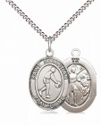Boy's Pewter Oval St. Sebastian Basketball Medal