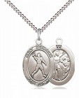 Boy's Pewter Oval St. Sebastian Football Medal