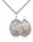 Boy's Pewter Oval St. Sebastian Golf Medal