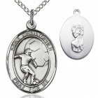 Boy's Sterling Silver Saint Christopher Soccer Medal
