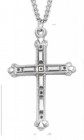 Cross Necklace Flare Tip, Sterling Silver with Chain