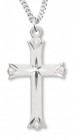 Youth Size Cross Necklace with Star, Sterling Silver with Chain