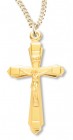 Women's 14kt Gold Over Sterling Silver Contemporary Crucifix Pointy Tips + 18 Inch Gold Plated Chain