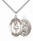 Girl's Pewter Oval St. Christopher Dance Medal
