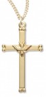 Women's 14kt Gold Over Sterling Silver Cross Necklace Dove Center Cross + 18 Inch Gold Plated Chain &amp; Clasp