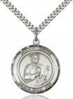 Men's Larger Round Sterling Silver St. Jude Pendant