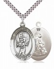 Men's Pewter Oval Guardian Angel Baseball Medal
