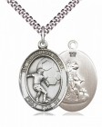 Men's Pewter Oval Guardian Angel Soccer Medal