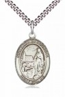 Men's Pewter Oval Our Lady of Lourdes Medal